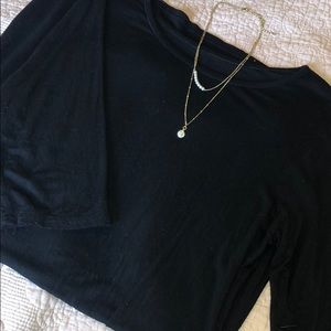 Black knee length Henley dress